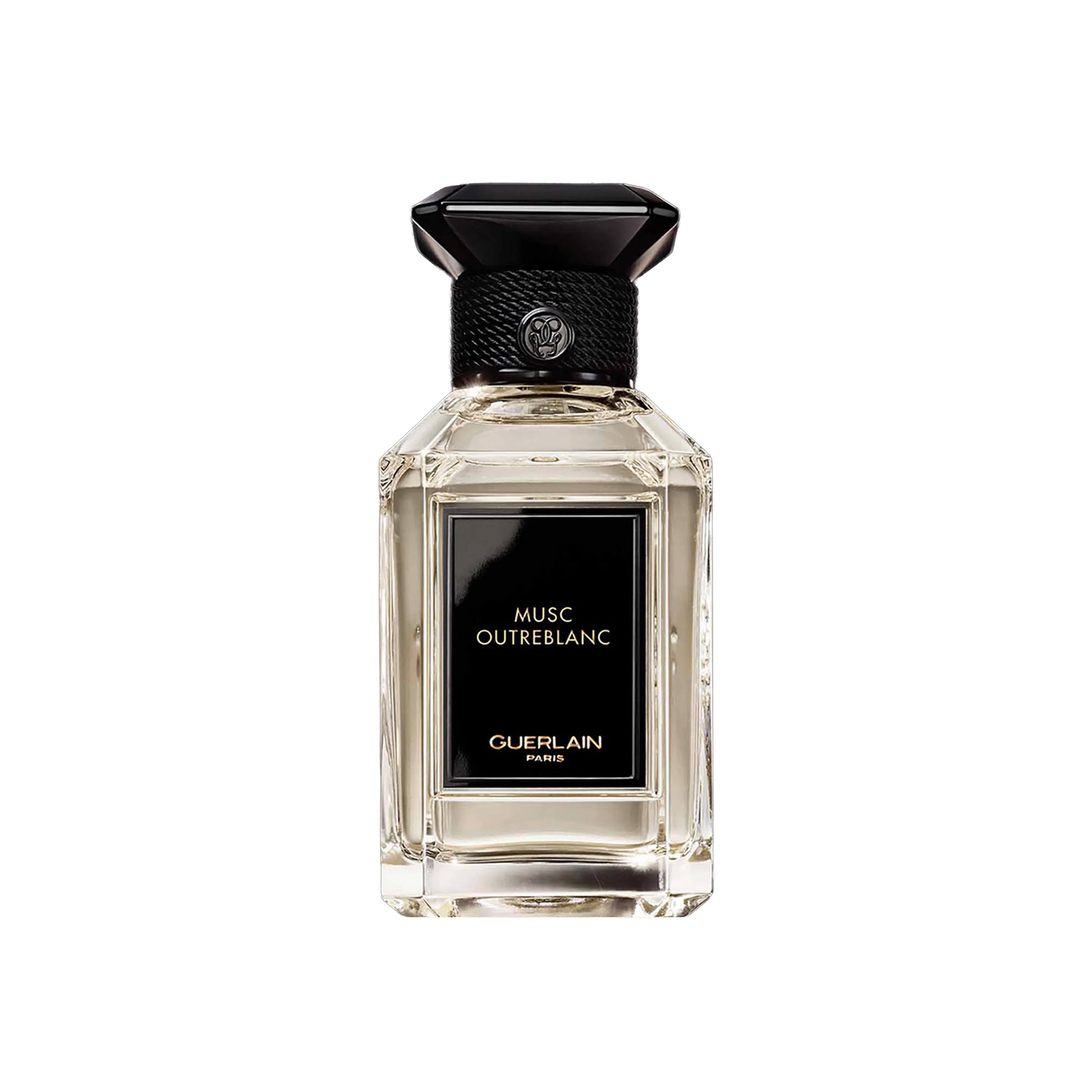 Guerlain Musc Outreblanc perfume bottle on a white background