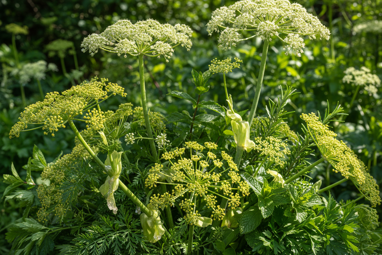 show herbs, galbanum and angelica